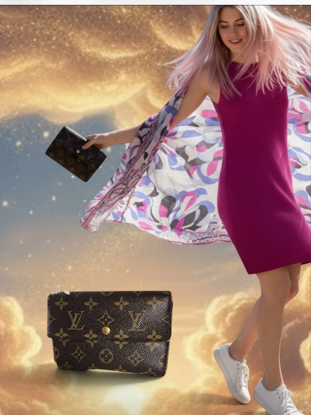 Louis Vuitton Monogram Porte- Etui Papiers Wallet